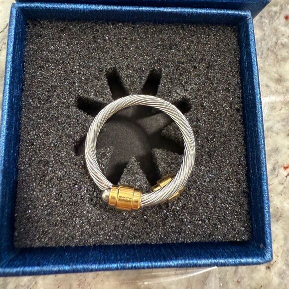 NEW Cable Twisted Open Ring Unisex Adjustable Stainless Steel with Gift … - Picture 3 of 8
